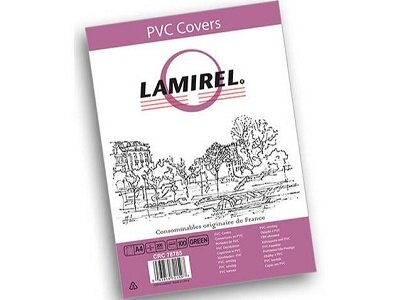 Обложки Lamirel Transparent A4, PVC, зеленые, 200мкм, 100 шт