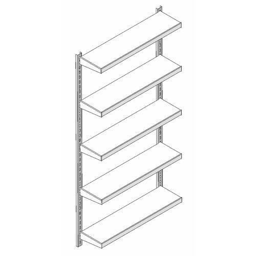 Стеллаж металлический настенный высота 2 м. 5 полок