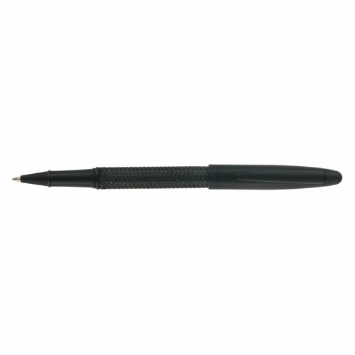 Ручка роллер Pierre Cardin Tissage, латунь, черная, цвет чернил синий, подарочный футляр