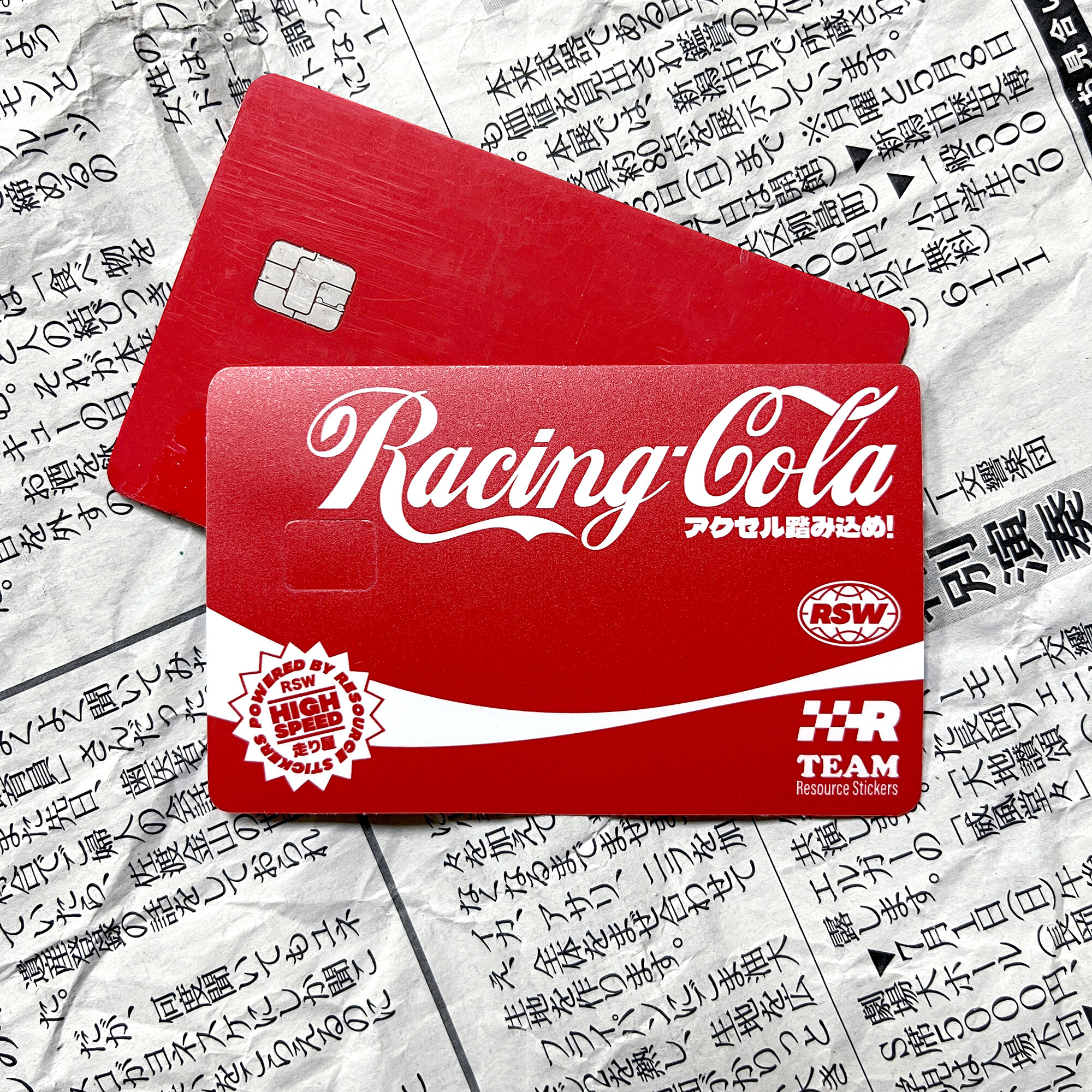 Наклейка на карту в стиле кока-колы Racing cola