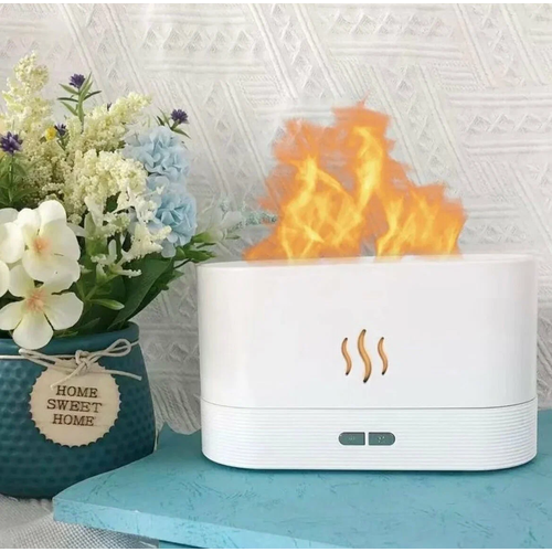 Увлажнитель воздуха с подсветкой эффектом пламени Камина аромадиффузор белый 117000₽