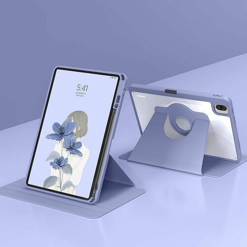поворотный чехол для xiaomi pad 5 pad 5 pro голубой Вращающийся Чехол MyPads для планшета Xiaomi Pad 5 / Xiaomi Pad 5 Pro (2021) фиолетовый