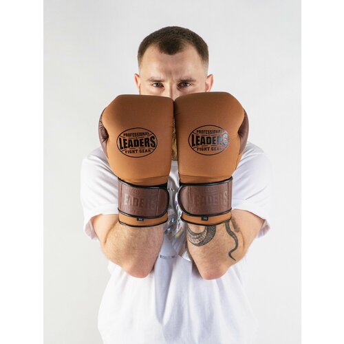 Перчатки боксерские LEADERS HERITAGE BR/BG (коричневый/бежевый) (12 oz)