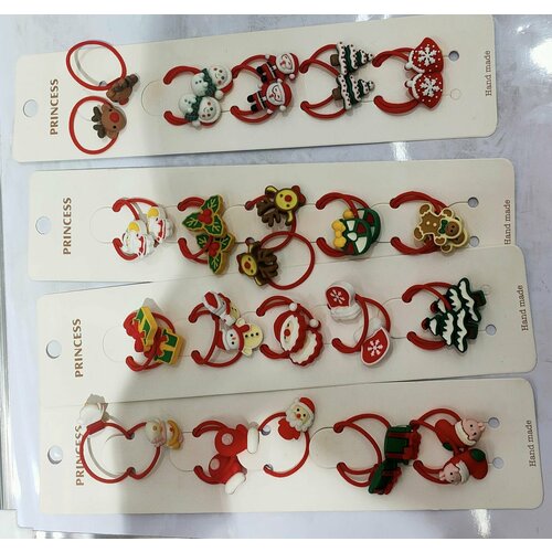 Резинка для волос Lilit 10шт Новый Год 3см микс 1