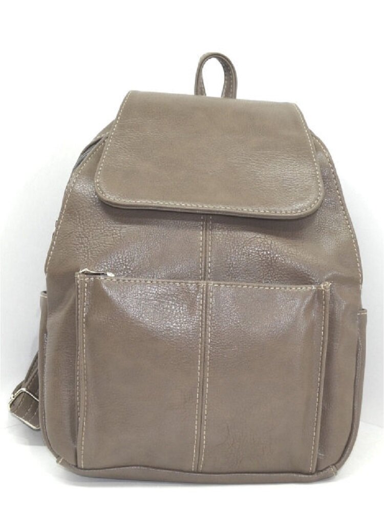 фото Стильный городской рюкзак из экокожи McKIR, черный цвет, модель 21-80