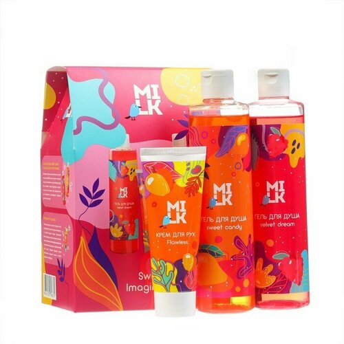 Подарочный набор Milk: гель для душа 2 шт по 300 мл + крем для рук, 75 мл (комплект из 3 шт)