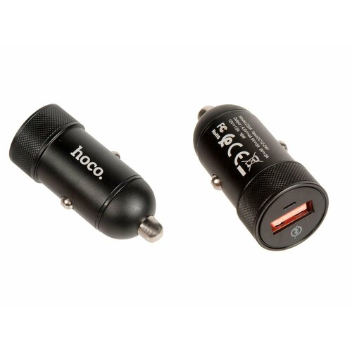 Car charging / Автомобильная зарядка (от прикуривателя) HOCO Z32A QC3.0, один порт USB, 5V, 4.0A, 18W, черная