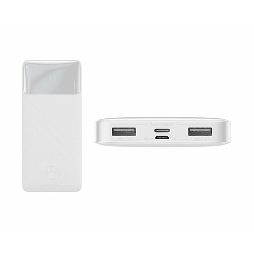 Powerbank Внешний аккумулятор BASEUS Bipow Digital Display 15W 30A 10000 mAh белый 217900₽