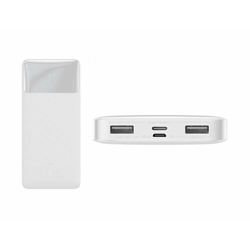 Powerbank / Внешний аккумулятор BASEUS Bipow Digital Display 15W, 3.0A (10000 mAh), белый внешний аккумулятор baseus bipow digital display 15w 3 0a 10000 mah белый