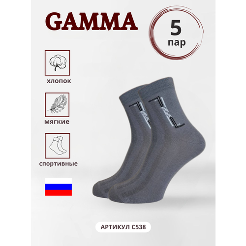 фото Носки гамма, 5 пар, размер 25-27, серый