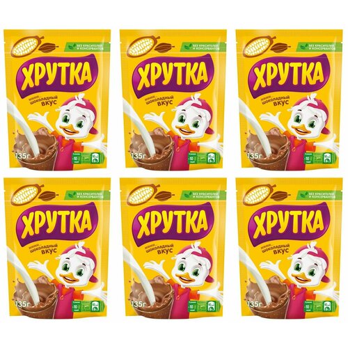 фото Хрутка какао-напиток с шоколадным вкусом, быстрорастворимый, 135 гр, 6 шт