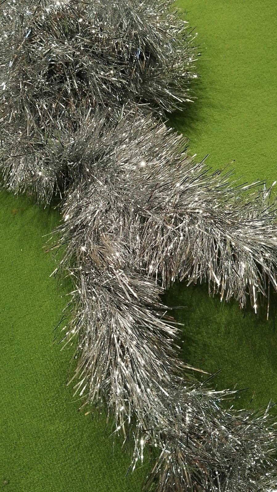 фото Мишура Серебро длина 2,3метра диаметр 9см