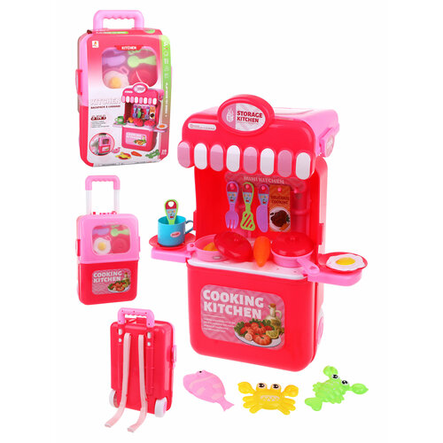 Кухня детская, игровой набор для детей, цвет розовый, в компл. 29 предметов