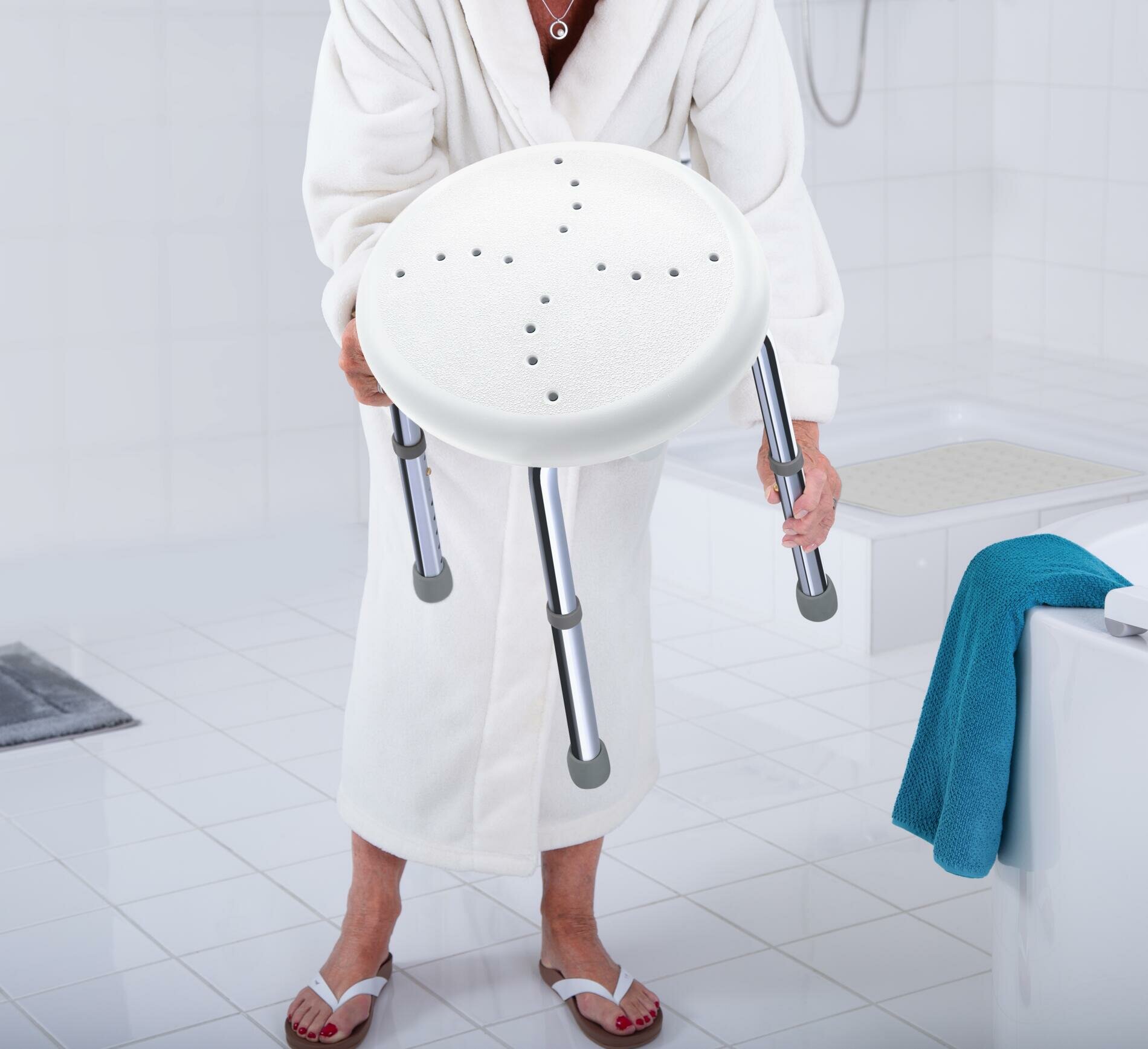 Табурет для ванной комнаты с регулируемой высотой RIDDER Go чёрный - фото №2