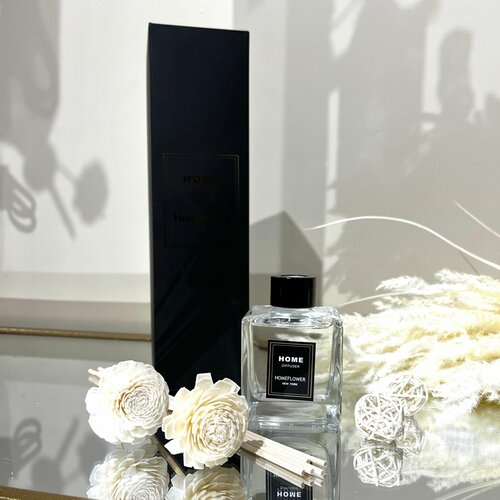 Диффузор ароматический для дома с палочками Home aroma 120 ml Белый чай