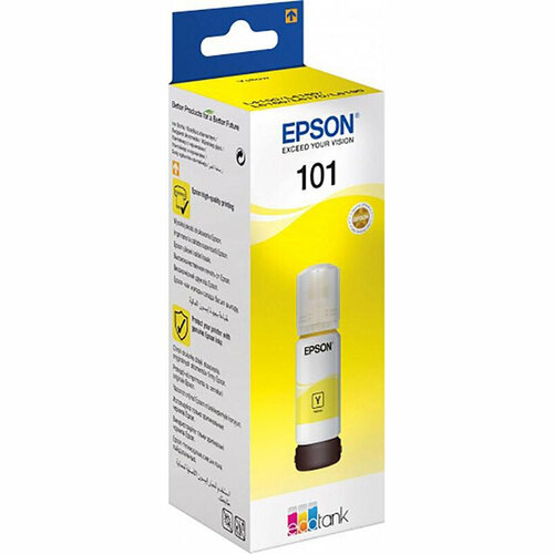 Чернила Epson 101 C13T03V44A жел. для EcoTank L6160/6170 контейнер с чернилами epson 101 c13t03v44a жел для ecotank l6160 6170