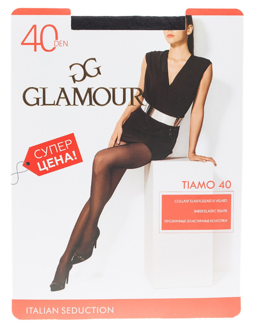 Колготки  Glamour, 40 den, размер 4, черный