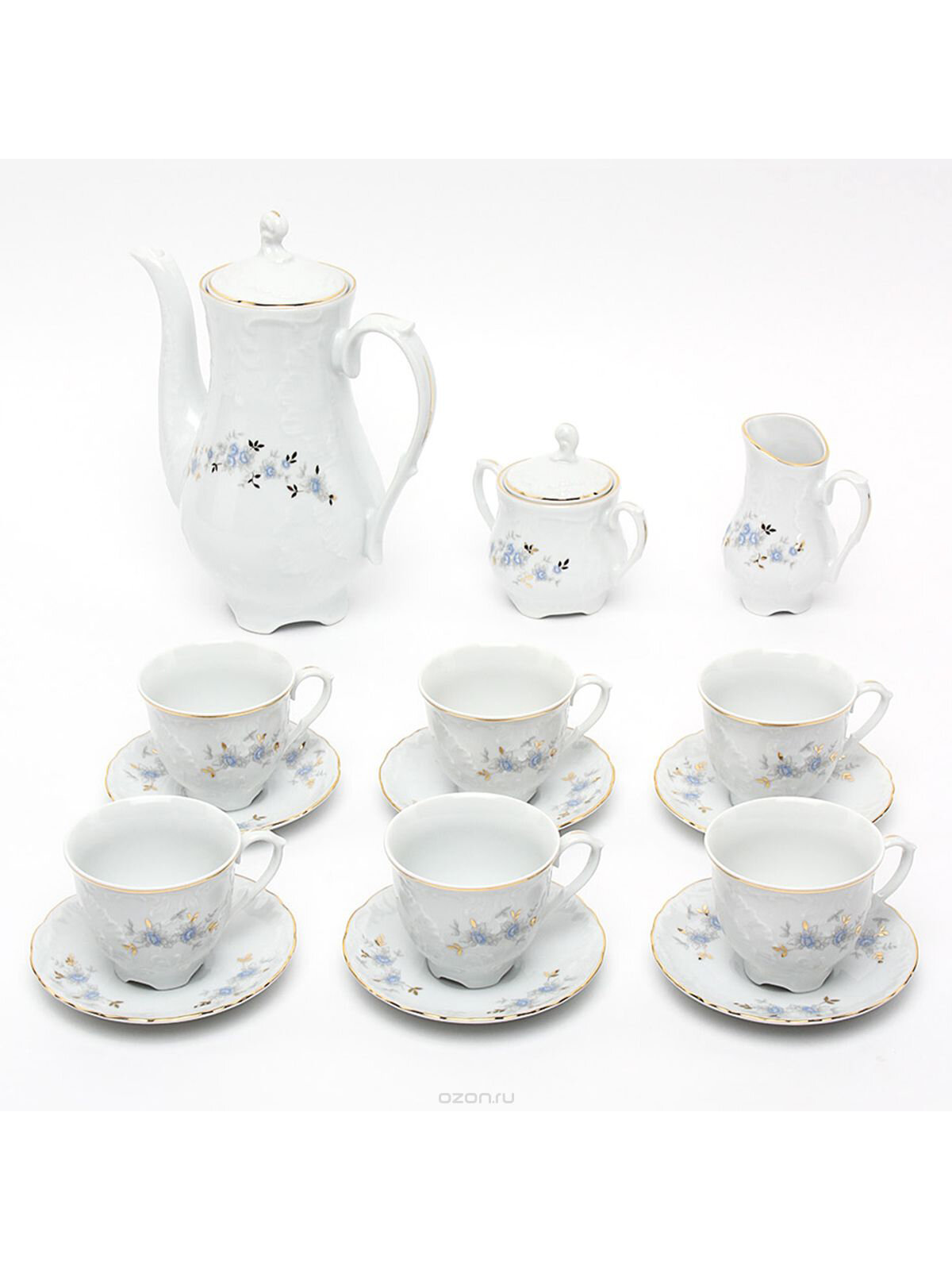 фото Кофейный сервиз на 6 персон Cmielow Rococo, фарфоровый