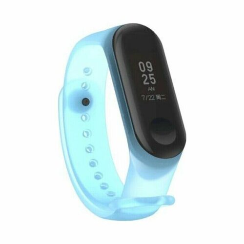 Силиконовый полупрозрачный ремешок Xiaomi Mi Band 3 голубой