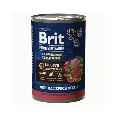 Brit Консервы Premium by Nature мясное ассорти с потрошками собак всех пород 5051137 0,41 кг 58343 (2 шт)