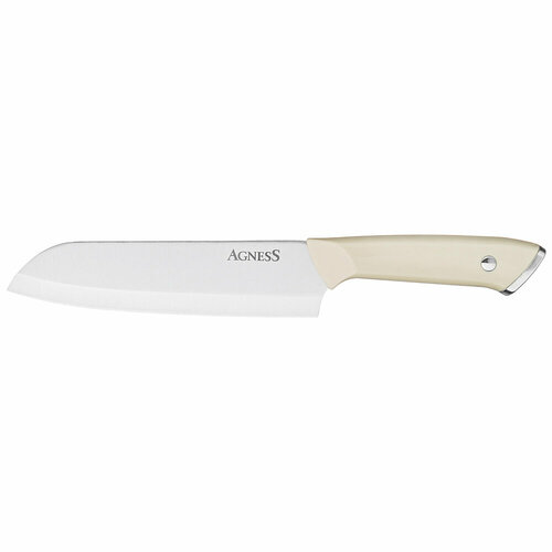 Нож сантоку Agness Ivory, нержавеющая сталь, пластик