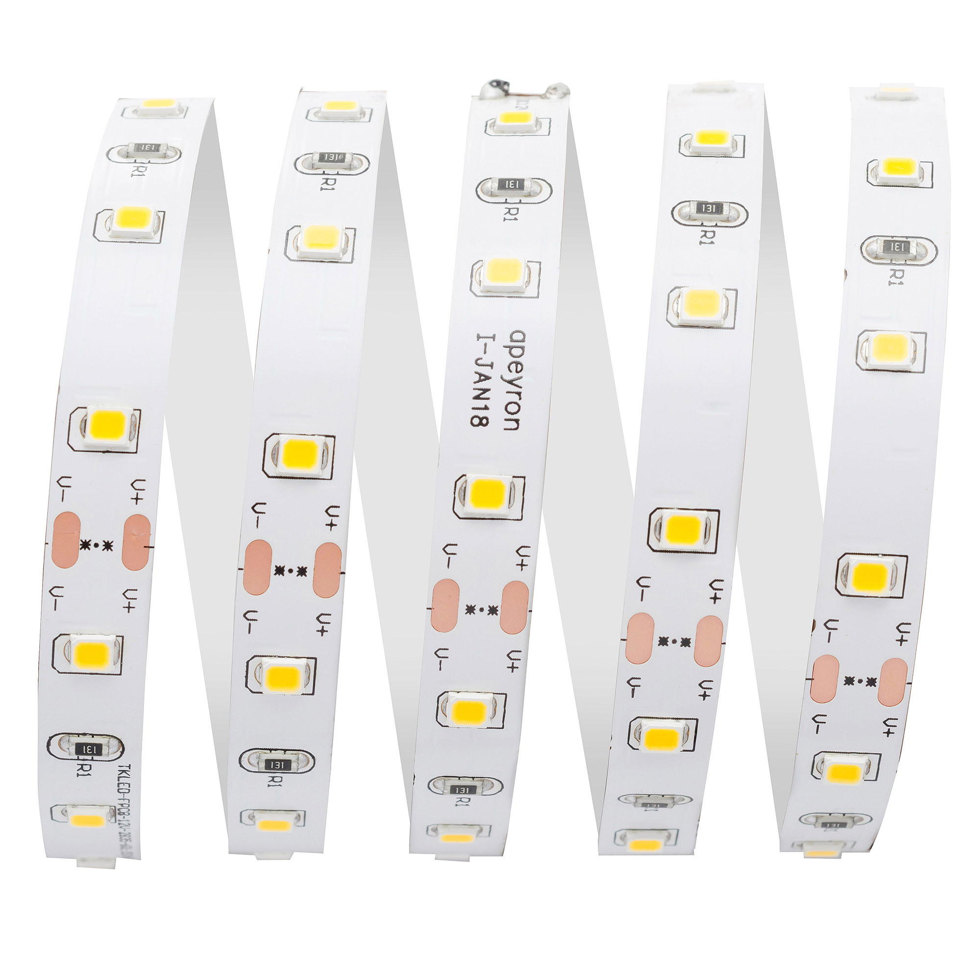 Светодиодная лента для подсветки рабочей зоны SMD 5050 60 диод/15 Вт/м 24 В 10 мм IP20 3 м холодный белый свет Apeyron - фото №6