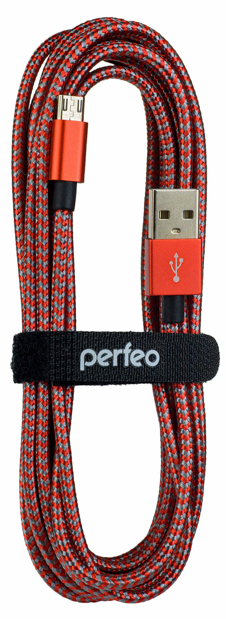 Кабель Perfeo USB2.0 A вилка - Micro USB вилка, красно-белый, длина 3 м. (U4804) - фото №3