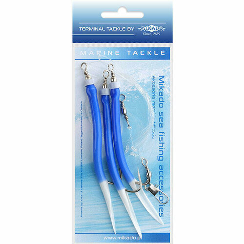 фото Морская оснастка mikado gummi makk rig, крючок № 4/0 (3шт.) blue