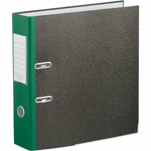 Папка-регистратор, папка для документов, бумаг, офиса, 75 мм Attache мрамор, зеленый корешок, А4