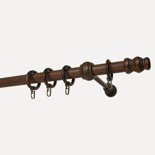 Изображение товара Карниз для штор Уют, Круглый, Деревянный, Настенный, Однорядный, D28, 240см Красное дерево