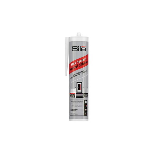 Герметик Sila PRO Max Sealant, Neutral Silicone, силиконовый нейтральный герметик бесцветный, 280 мл