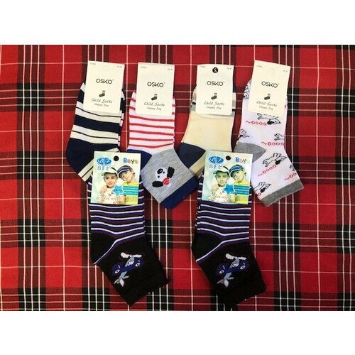 фото Носки osko 6 пар, размер 25-30, черный, красный