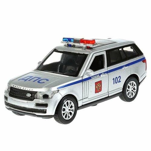 Машина Range Rover Vogue Полиция 12 см серебро металл инерция (свет, звук) Технопарк VOGUE-P-SL