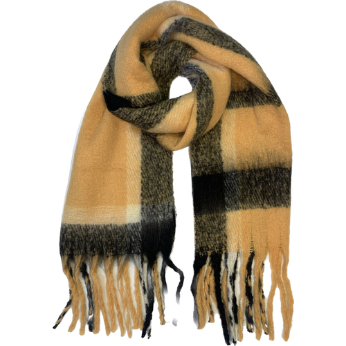 фото Шарф bocciolo,180х50 см, one size, коричневый, бежевый