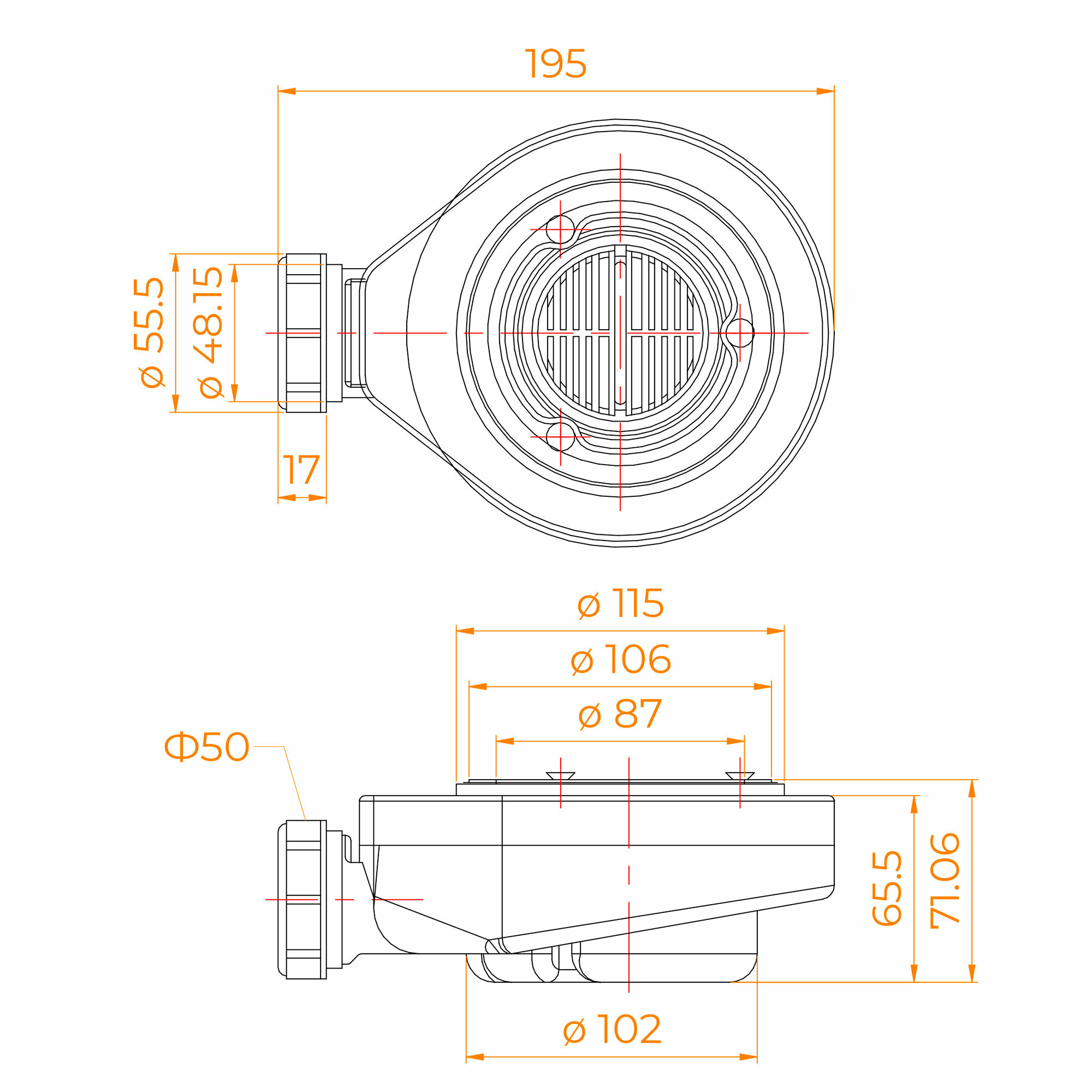 Cифон для душевых поддонов RGW S-16 44241600-01 - фотография № 2