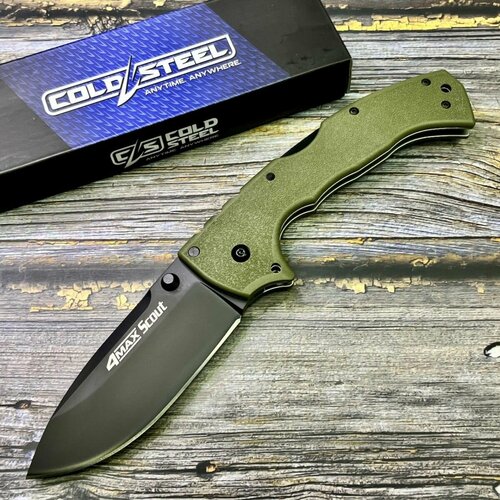 Нож складной Cold Steel CS62RQODBK 4-Max Scout, Black Blade, OD Green Handle складной нож cold steel ti lite 4 kris blade cs 26sk4 сталь aus 10a 102 мм