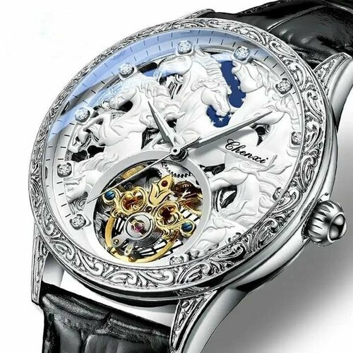 Наручные часы Chenxi, серебряный мужские механические часы chenxi светящиеся водонепроницаемые наручные часы с автоматической обмоткой и кожаным ремешком мужские спортивны