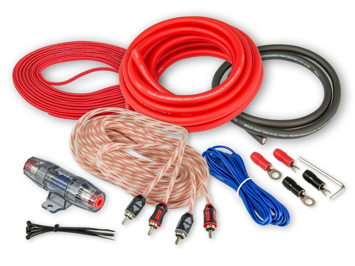 Комплект проводов для подключения 2-х канального усилителя AURA 4AWG AMP-2204