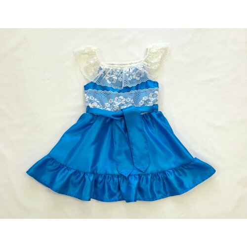 фото Платье, размер 28/30, синий, белый бренда нет