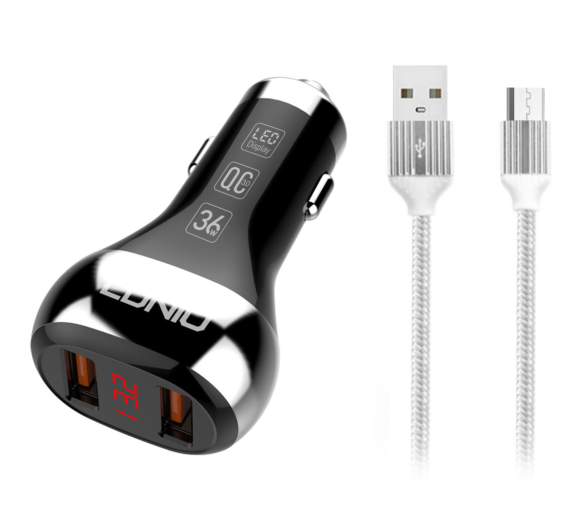 АЗУ LDNIO C2 2USB 2.4А + кабель Micro