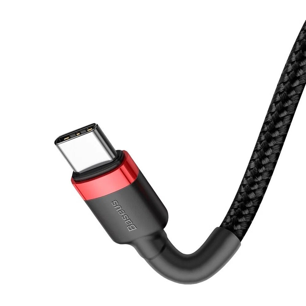 Кабель Baseus Cafule USB - USB Type-C (CATKLF-B91) 1м черный/красный — фото 1