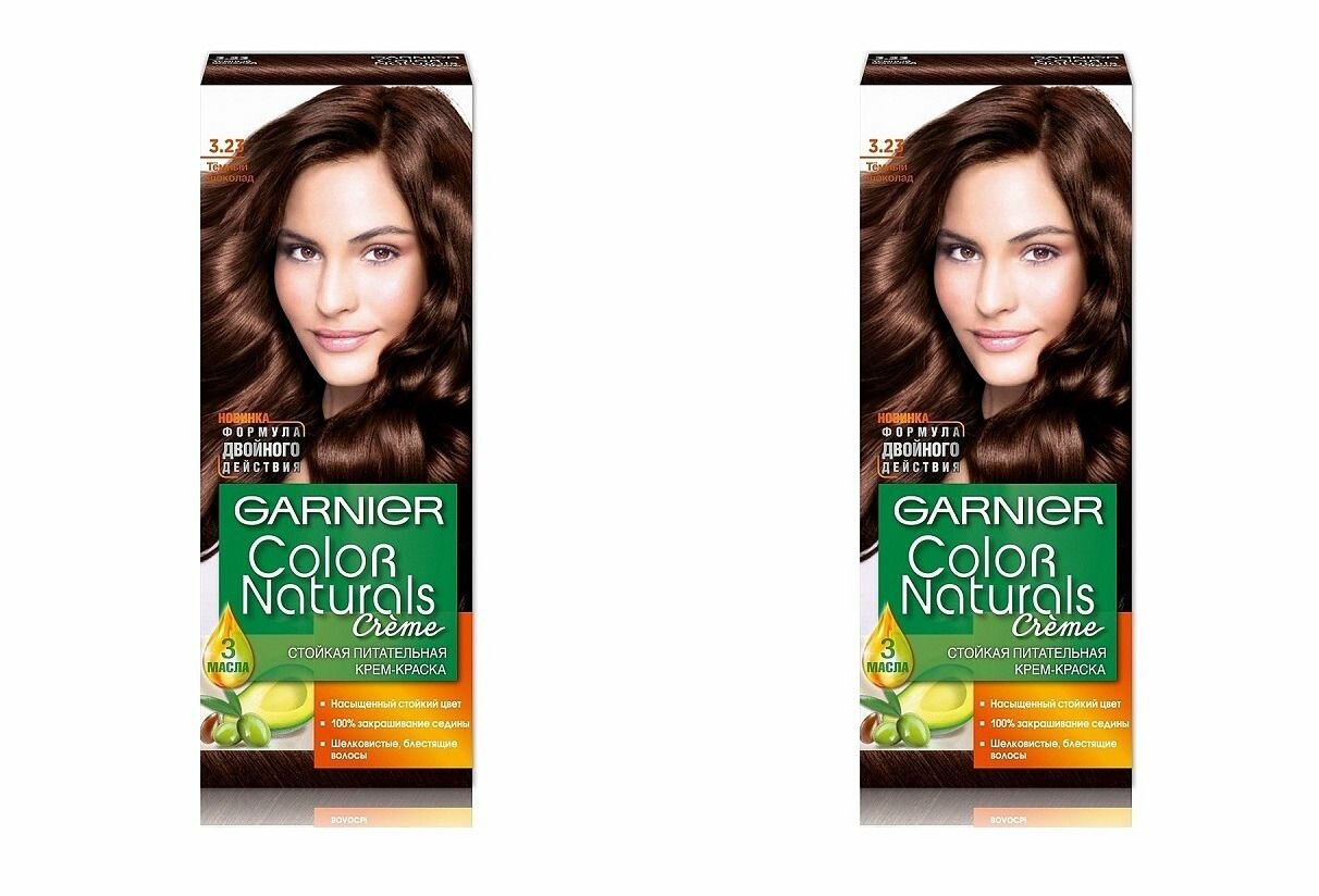 Garnier Краска для волос Color Naturals, тон 3.23 Темный шоколад, 110 мл, 2 шт