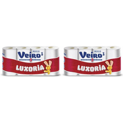 Veiro туалетная бумага Luxoria Белая, 3 слоя, 8 шт. в уп, 2 уп.
