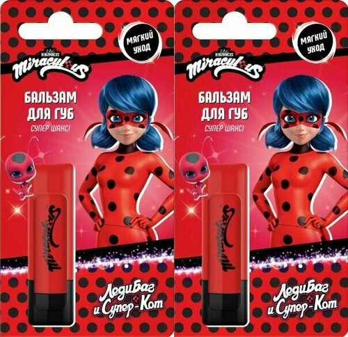 Miraculous Бальзам для губ Леди Баг и Супер кот 3,5г, 2уп.