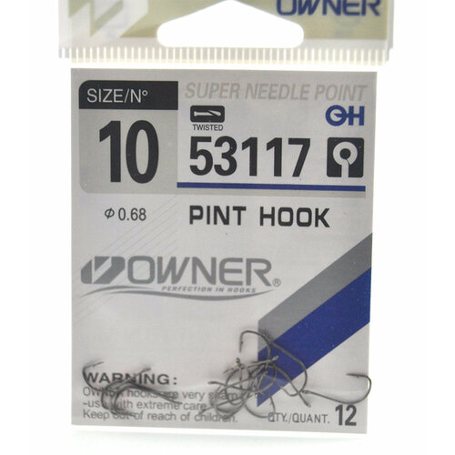 Крючок одинарный Owner 53117 №10 12штук