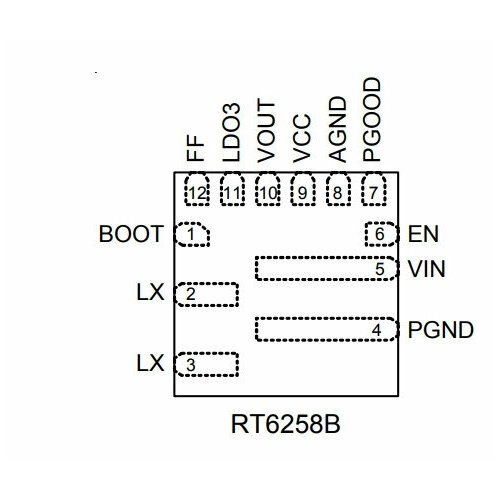 Микросхема RT6258BGQUF LE=