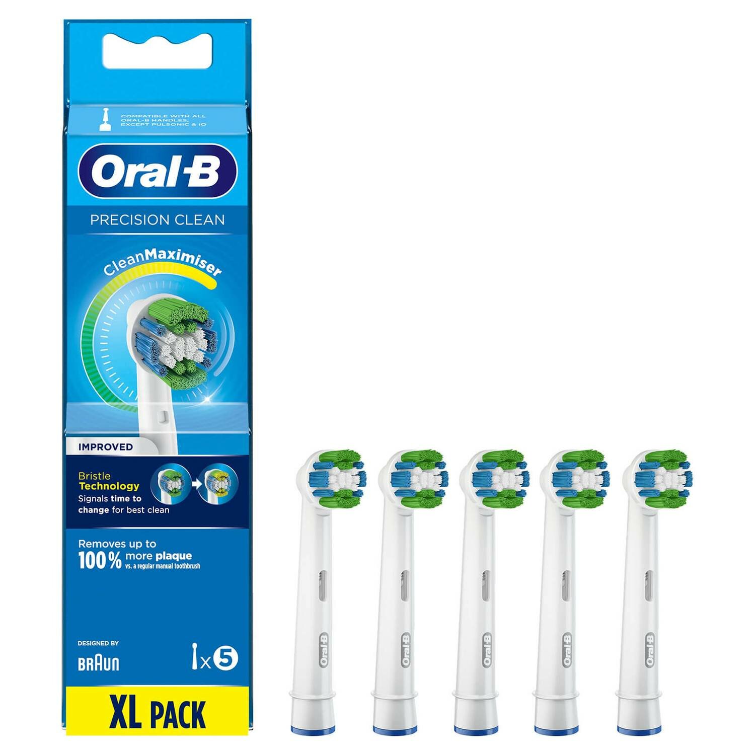 Набор насадок Oral-B Precision Clean CleanMaximiser для ирригатора и электрической щетки, белый, 5 шт.