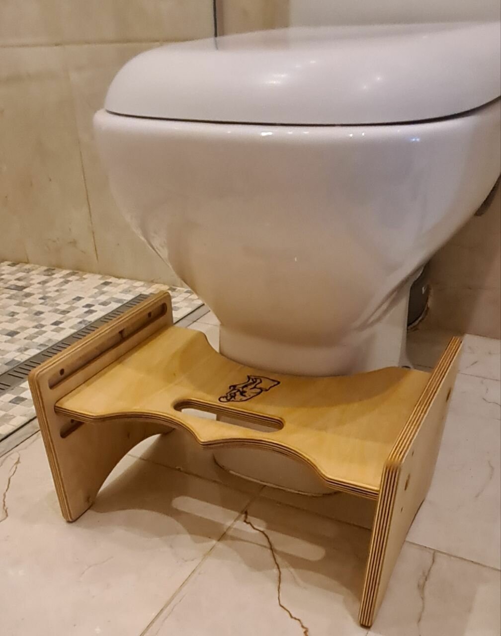 Подставка под ноги "Мыслитель", в туалет, деревянная, с регулировкой по высоте, для унитаза