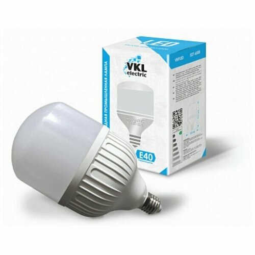 Лампа светодиодная VKL electric 65Вт, Е27, 5950Лм, 220В, 6500K, (переходник Е40)
