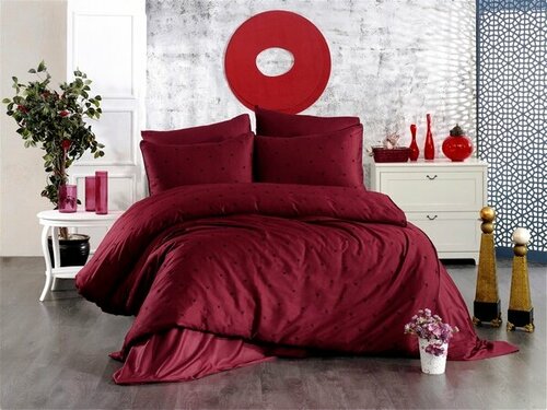 Комплект постельного белья Grazie Home LOVENS бордовый/чёрный